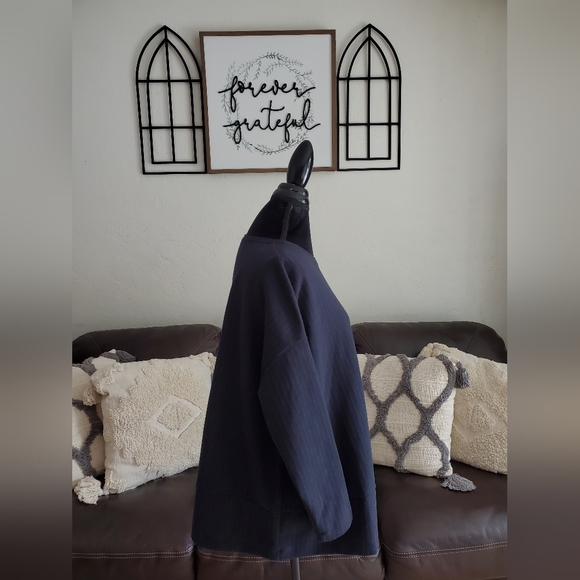 Oska Long Sleeve Lagenlook Pullover Sweater Women's Size 0 Retro Classic In Navy - Picture 9 of 11